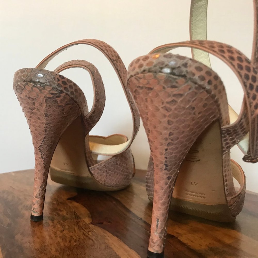 Ysl Yves Saint Laurent Python Heels Size 41 - image 5